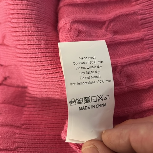 Bright Pink  Cable Knit Short Sleeve Polo Sweater SZ M NEW - Picture 6 of 6
